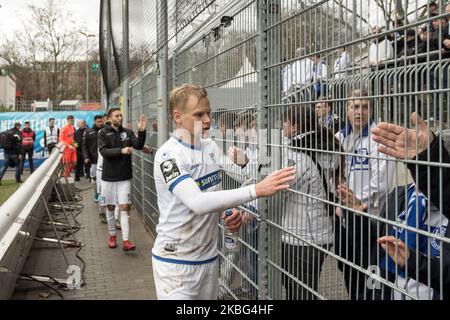 Sören Bertram von 1. FC Magdeburg nach dem 3. Bundesliga-Spiel zwischen SV Waldhof Mannheim und 1. FC Magdeburg am 02. Februar 2020 im Carl-Benz-Stadion in Mannheim. (Foto von Peter Niedung/NurPhoto) Stockfoto