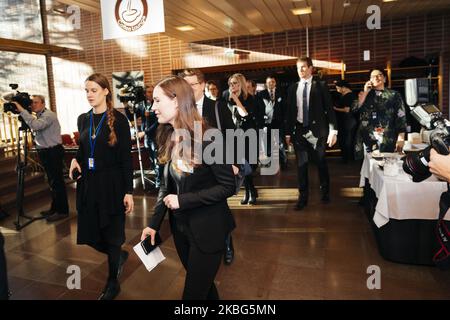 Premierministerin Sanna Marin trifft am 3. Februar 2020 auf ein gemeinsames Klimatreffen der Regierungsparteien in Helsinki, Finnland. (Foto von Antti Yrjonen/NurPhoto) Stockfoto