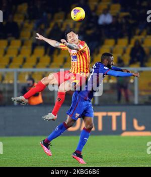 Lecce, Italien - 2. Februar 2020 Gianluca Lapadula von uns Lecce während der Serie Ein Spiel zwischen uns Lecce und dem FC Turin am 2. februar 2020 Stadion 'Via del Mare' in Lecce, Italien (Foto von Gabriele Maricchiolo/NurPhoto) Stockfoto