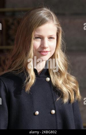 Prinzessin Leonor von Spanien nimmt an der feierlichen Eröffnung der Legislaturperiode 14. im spanischen Parlament am 03. Februar 2020 in Madrid, Spanien, Teil. (Foto von Oscar Gonzalez/NurPhoto) Stockfoto