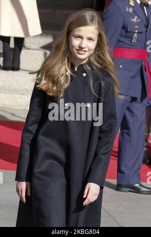 Prinzessin Leonor von Spanien nimmt an der feierlichen Eröffnung der Legislaturperiode 14. im spanischen Parlament am 03. Februar 2020 in Madrid, Spanien, Teil. (Foto von Oscar Gonzalez/NurPhoto) Stockfoto