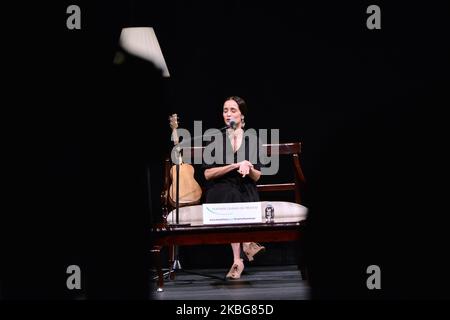 Die mexikanische Sängerin Julieta Venegas spricht während einer Pressekonferenz, um ihre Intimo-Tour am 4. Februar 2020 im Teatroo de la Ciudad Esperanza Iris in Mexiko-Stadt, Mexiko, zu promoten (Foto: Eyepix/NurPhoto) Stockfoto