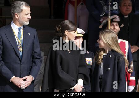 Königin Letizia von Spanien, Prinzessin Sofia von Spanien, nehmen an der feierlichen Eröffnung der Legislaturperiode 14. im spanischen Parlament am 03. Februar 2020 in Madrid, Spanien, Teil. (Foto von Oscar Gonzalez/NurPhoto) Stockfoto