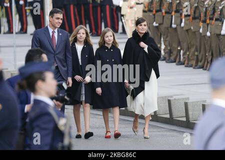 Die Inzess Leonor von Spanien, Königin Letizia von Spanien und Prinzessin Leonor von Spanien nehmen an der feierlichen Eröffnung der Legislaturperiode 14. im spanischen Parlament am 03. Februar 2020 in Madrid, Spanien, Teil. (Foto von Oscar Gonzalez/NurPhoto) Stockfoto