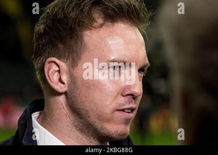 Julian Nagelsmann, Cheftrainer von RB Leipzig vor dem dritten DFB-Pokalspiel zwischen Eintracht Frankfurt und RB Leipzig am 04. Februar 2020 in der Commerzbank-Arena in Frankfurt am Main. (Foto von Peter Niedung/NurPhoto) Stockfoto