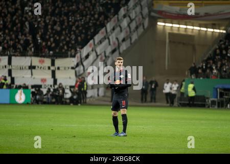 Timo Werner von Leipzig beim DFB-Cup-Spiel zwischen Eintracht Frankfurt und RB Leipzig am 04. Februar 2020 in der Commerzbank-Arena in Frankfurt am Main. (Foto von Peter Niedung/NurPhoto) Stockfoto