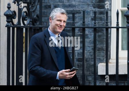 Staatsminister Baron Goldsmith von Richmond Park verlässt die Downing Street 10 im Zentrum Londons, nachdem er an einer Kabinettssitzung am 06. Februar 2020 in London, England, teilgenommen hatte. (Foto von Wiktor Szymanowicz/NurPhoto) Stockfoto