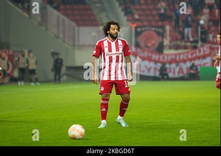 Athen, Lombardei, Griechenland. 3.. November 2022. MARCELO VIEIRA von Olympiacos FC während des UEFA Europa League-Gruppenspiel zwischen Olympiacos FC und FC Nantes am 3. November 2022 im Karaiskakis-Stadion in Athen, Griechenland. (Bild: © Stefanos Kyriazis/ZUMA Press Wire) Stockfoto