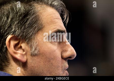 Antonio Carlos Ortega, Cheftrainer des TSV Hannover-Burgdorf, blickt vor dem LIQUI MOLY HBL zwischen dem SC Magdeburg und dem TSV Hannover-Burgdorf am 06. Februar 2020 in der GETEC-Arena in Magdeburg auf. (Foto von Peter Niedung/NurPhoto) Stockfoto