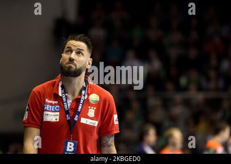 Bennett Wiegert, Chefcoach des SC Magdeburg, ist während der LIQUI MOLY HBL zwischen dem SC Magdeburg und dem TSV Hannover-Burgdorf am 06. Februar 2020 in der GETEC-Arena in Magdeburg gedeutet. (Foto von Peter Niedung/NurPhoto) Stockfoto