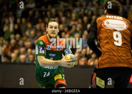 Christian O'Sullivan vom SC Magdeburg während der LIQUI MOLY HBL zwischen dem SC Magdeburg und dem TSV Hannover-Burgdorf am 06. Februar 2020 in der GETEC-Arena in Magdeburg. (Foto von Peter Niedung/NurPhoto) Stockfoto