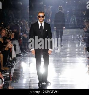 HOLLYWOOD, LOS ANGELES, KALIFORNIEN, USA - 07. FEBRUAR: Tom Ford läuft auf der Tom Ford: Herbst/Winter 2020 Fashion Show, die am 7. Februar 2020 in den Milk Studios in Hollywood, Los Angeles, Kalifornien, USA, stattfand. (Foto von Image Press Agency/NurPhoto) Stockfoto