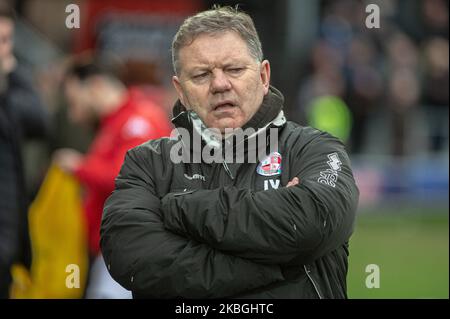 John Yems, Head Coach des FC Crawley Town beim Spiel der Sky Bet League 2 zwischen Salford City und Crawley Town in Moor Lane, Salford am Samstag, den 8.. Februar 2020. (Foto von Ian Charles/MI News/NurPhoto) Stockfoto