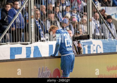 Sören Bertram von Magdeburg während des 3. Bundesliga-Spiel zwischen 1. FC Magdeburg und SV Meppen in der MDCC-Arena am 08. Februar 2020 in Magdeburg. (Foto von Peter Niedung/NurPhoto) Stockfoto