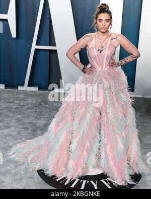 BEVERLY HILLS, LOS ANGELES, KALIFORNIEN, USA - 09. FEBRUAR: Paris Jackson kommt bei der Vanity Fair Oscar Party 2020 an, die am 9. Februar 2020 im Wallis Annenberg Center for the Performing Arts in Beverly Hills, Los Angeles, Kalifornien, USA, stattfand. (Foto von Xavier Collin/Image Press Agency/NurPhoto) Stockfoto