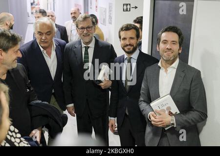 Mariano Rajoy, Esteban Gonzalez Pons und Pablo Casado nehmen am 13. Februar 2020 an der Präsentation von „Ellas“ im Circulo de Bellas Artes in Madrid, Spanien, Teil. (Foto von Oscar Gonzalez/NurPhoto) Stockfoto