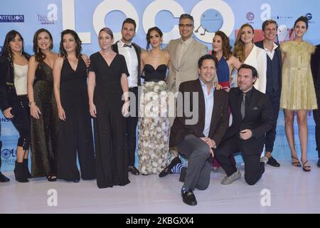 Gabriela Steck, Pia Watson, James Maslow, Sandra Echeverria, Jaime Camil, Monica Huarte, Ana Belena, Kevin holt, Pamela Almanza posieren für Fotos während des roten Teppichs der Filmpremiere „Loco por Ti“ im Cinemex Antara Polanco am 13. Februar 2020 in Mexiko-Stadt, Mexiko (Foto von Eyepix/NurPhoto) Stockfoto