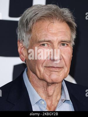 HOLLYWOOD, LOS ANGELES, KALIFORNIEN, USA - 13. FEBRUAR: Der Schauspieler Harrison Ford kommt zur Weltpremiere von „The Call of the Wild“ der 20. Century Studios, die am 13. Februar 2020 im El Capitan Theatre in Hollywood, Los Angeles, Kalifornien, USA, stattfand. (Foto von Xavier Collin/Image Press Agency/NurPhoto) Stockfoto