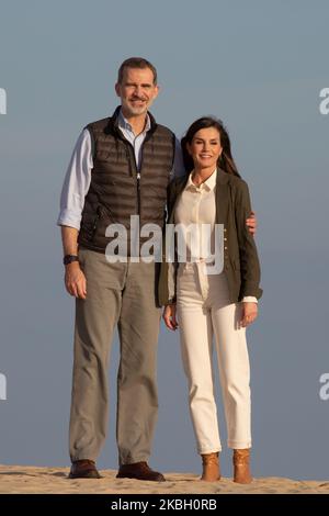 König Alpiane VI. Und Königin Letizia , bei ihrem Besuch im Donana Naturpark am 14. februar 2020 in Almonte, Spanien (Foto von David Carbajo/NurPhoto) Stockfoto