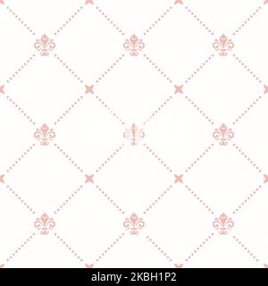 Nahtlose Muster. Moderne geometrische Ornamente mit Rosa royal Lilien. Classic vintage Hintergrund Stockfoto