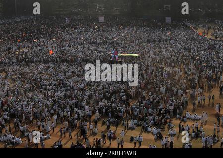 Demonstranten nehmen am 15. Februar 2020 an einem Protest gegen den Citizenship Amendment Act (CAA) und das National Register of Citizens (NRC) sowie das National Population Register (NRP) in Mumbai, Indien, Teil. (Foto von Himanshu Bhatt/NurPhoto) Stockfoto