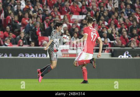 Francisco Trincao vom SC Braga in Aktion während des Liga NOS-Spiels zwischen SL Benfica und SC Braga im Estadio da Luz am 15. Februar 2020 in Lissabon, Portugal. (Foto von Paulo Nascimento/NurPhoto) Stockfoto