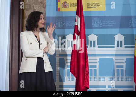 Die Präsidentin der Gemeinschaft von Madrid, Isabel Díaz Ayuso, nimmt an der Amtseinführung von José Manuel Franco als neuer Delegierter der Regierung in Madrid Teil. 17. Februar 2020 Spanien (Foto von Oscar Gonzalez/NurPhoto) Stockfoto