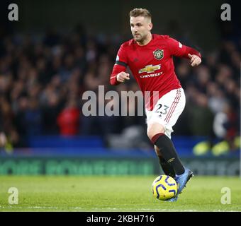 Luke Shaw von Manchester United in der englischen Premier League zwischen Chelsea und Manchester United am 17. Februar 2020 im Stanford Bridge Stadium in London, England (Foto by Action Foto Sport/NurPhoto) Stockfoto