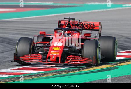 Charles Leclerc und der Ferrari SF 1000 während des Tages 1 der Formel 1 Tests, am 19. Februar 2020, in Barcelona, Spanien. -- (Foto von Urbanandsport/NurPhoto) Stockfoto