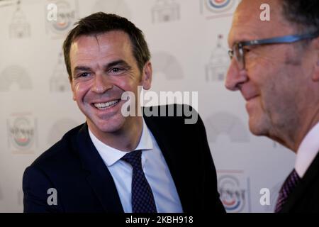 Der neu ernannte französische Minister für Gesundheit und Solidarität, Olivier Veran, kommt am 19. Februar 2020 zur Fragestunde an die Regierung in Paris, Frankreich, im Senat an. (Foto von Daniel Pier/NurPhoto) Stockfoto