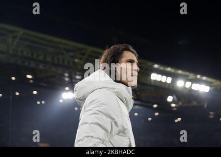 Edinson Cavani vom PSG sieht vor dem UEFA Champions League-Spiel Borussia Dortmund gegen den FC Paris Saint-Germain in Dortmund am 18. Februar 2020 in den letzten 16 Jahren aus. (Foto von Peter Niedung/NurPhoto) Stockfoto