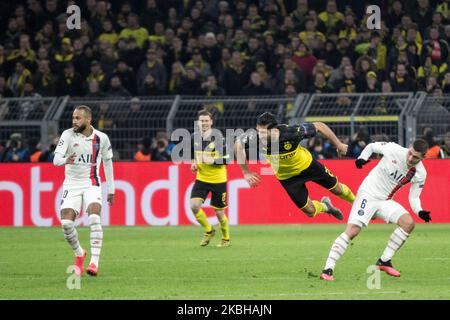 Emre Can des BVB während der UEFA Champions League, letzte 16, Fußballspiel der ersten Etappe Borussia Dortmund gegen den FC Paris Saint-Germain in Dortmund, Deutschland, am 18. Februar 2020. (Foto von Peter Niedung/NurPhoto) Stockfoto