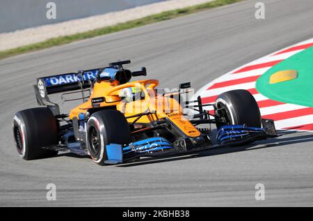 Lando Norris und der McLaren MCL 35 während des 2. Tages der Formel-1-Tests am 20. Februar 2020 in Barcelona, Spanien. -- (Foto von Urbanandsport/NurPhoto) Stockfoto