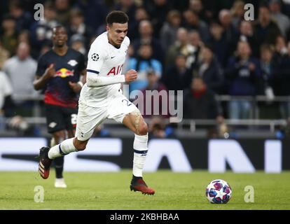 Tottenham Hotspur's DELE Alli während des Champions-League-Laufs 16 zwischen Tottenham Hotspur und RB Leipzig am 19. Februar 2020 im Tottenham Hotspur Stadium, London, England (Foto by Action Foto Sport/NurPhoto) Stockfoto