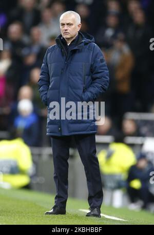 Tottenham Hotspur-Manager Jose Mourinshin während des Champions-League-Laufs 16 zwischen Tottenham Hotspur und RB Leipzig am 19. Februar 2020 im Tottenham Hotspur Stadium in London, England (Foto by Action Foto Sport/NurPhoto) Stockfoto