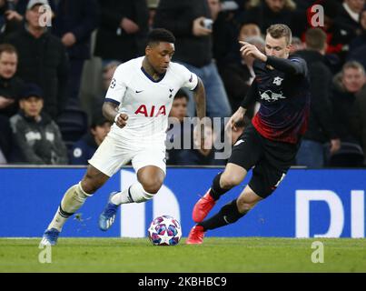 Steven Bergwijn von Tottenham Hotspur während des Championliga-Laufs 16 zwischen Tottenham Hotspur und RB Leipzig am 19. Februar 2020 im Tottenham Hotspur Stadium in London, England (Foto by Action Foto Sport/NurPhoto) Stockfoto