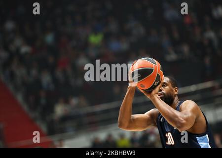 Will Thomas von Zenit St. Petersburg in Aktion beim EuroLeague Basketball-Spiel zwischen Zenit St. Petersburg und ALBA Berlin am 20. Februar 2020 in der Sibur Arena in Sankt Petersburg, Russland. (Foto von Igor Russak/NurPhoto) Stockfoto