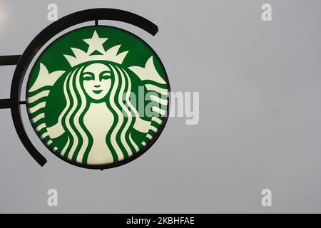 Logo der Starbucks Coffee Company im Zentrum von London. Am Samstag, den 25. Januar 2019, in London, Großbritannien. (Foto von Artur Widak/NurPhoto) Stockfoto
