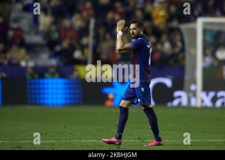 Jose Luis Morales von Levante während des Liga-Spiels zwischen Levante UD und Real Madrid CF in Ciutat de Valencia am 22. Februar 2020 in Valencia, Spanien. (Foto von Jose Breton/Pics Action/NurPhoto) Stockfoto