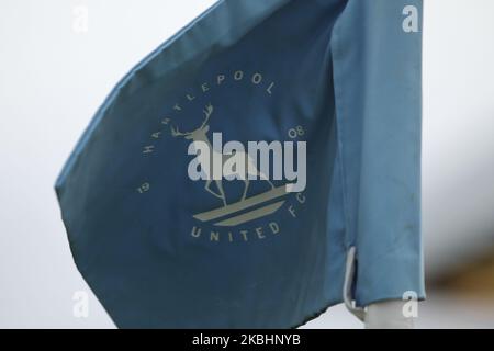 Eine allgemeine Ansicht einer Eckflagge während des Vanarama National League-Spiels zwischen Hartlepool United und Notts County im Victoria Park, Hartlepool am Samstag, 22.. Februar 2020. (Foto von Mark Fletcher/MI News/NurPhoto) Stockfoto