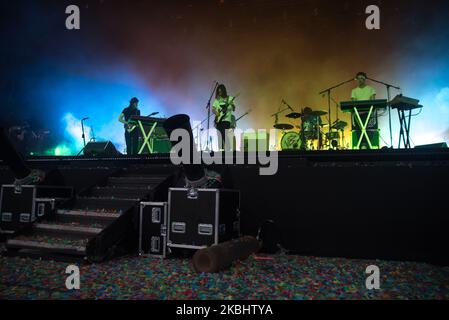 Die australische Indie-Rockband Tame Impala spielt am 25. Juli 2018 auf der Bühne des Citadel Festivals in London. (Foto von Alberto Pezzali/NurPhoto) Stockfoto