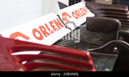 Bolid Alfa Romeo C39 während der Präsentation des Alfa Romeo Racing Orlen Teams am Medientag des F1 Teams in Warschau, Polen, am 24. Februar 2020. (Foto von Foto Olimpik/NurPhoto) Stockfoto