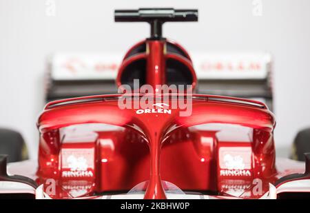 Bolid Alfa Romeo C39 während der Präsentation des Alfa Romeo Racing Orlen Teams am Medientag des F1 Teams in Warschau, Polen, am 24. Februar 2020. (Foto von Foto Olimpik/NurPhoto) Stockfoto