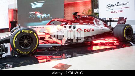 Bolid Alfa Romeo C39 während der Präsentation des Alfa Romeo Racing Orlen Teams am Medientag des F1 Teams in Warschau, Polen, am 24. Februar 2020. (Foto von Foto Olimpik/NurPhoto) Stockfoto