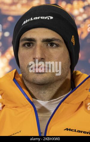 SAINZ Carlos (Spa), McLaren Renault F1 MCL35, Portrait während der Formel 1 Wintertests auf dem Circuit de Barcelona - Catalunya am 26. Februar 2020 in Barcelona, Spanien. (Foto von Xavier Bonilla/NurPhoto) Stockfoto