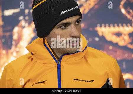 SAINZ Carlos (Spa), McLaren Renault F1 MCL35, Portrait während der Formel 1 Wintertests auf dem Circuit de Barcelona - Catalunya am 26. Februar 2020 in Barcelona, Spanien. (Foto von Xavier Bonilla/NurPhoto) Stockfoto