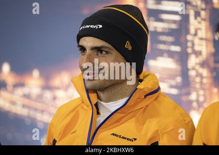 SAINZ Carlos (Spa), McLaren Renault F1 MCL35, Portrait während der Formel 1 Wintertests auf dem Circuit de Barcelona - Catalunya am 26. Februar 2020 in Barcelona, Spanien. (Foto von Xavier Bonilla/NurPhoto) Stockfoto