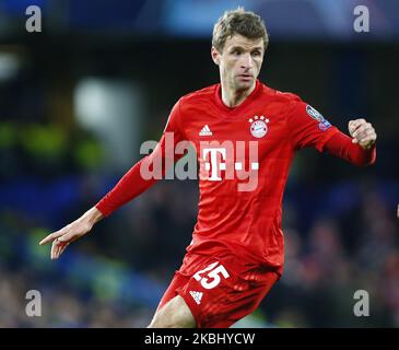 Thomas Muller vom FC Bayernn München in Aktion während der Champions-League-Runde 16 1. auf der Strecke zwischen Chelsea und Bayern München im Stanford Bridge Stadium, London, England am 25. Februar 2020 (Foto by Action Foto Sport/NurPhoto) Stockfoto