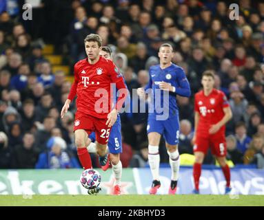 Thomas Muller vom FC Bayernn München in Aktion während der Champions-League-Runde 16 1. auf der Strecke zwischen Chelsea und Bayern München im Stanford Bridge Stadium, London, England am 25. Februar 2020 (Foto by Action Foto Sport/NurPhoto) Stockfoto