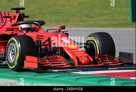 Sebastian Vettel und der Ferrari SF 1000 am 4. Tag der Formel-1-Prüfung, am 26. Februar 2020, in Barcelona, Spanien. -- (Foto von Urbanandsport/NurPhoto) Stockfoto